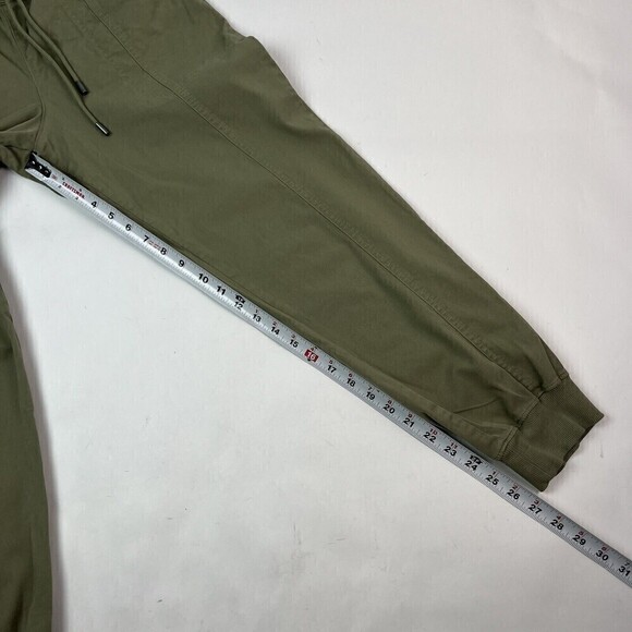 Garnet Hill Olive Green Salt Washed Chino Jogger Pants size S Pima Cotton - Picture 9 of 14